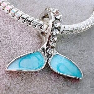 Blue Mermaid Tail Charm fits PANDORA